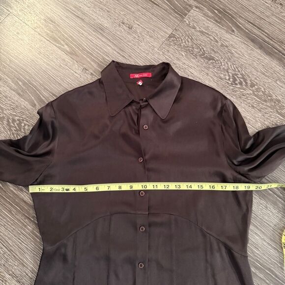 Vintage Anne Klein Brown Silk Button Up - Picture 6 of 8